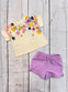 Conjunto Blusa M/C Serigrafiada Hueso Con Short Lila Bebe Niña Mayoral M1085