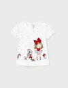 Conjunto Short Satinado De Algodon Rojo Blusa M/C Niña Con Perros Bco-Rojo Bebe Niña Mayoral M1004