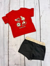 Conjunto Playera M/C Mix Rojo Con Short Negro Bebe Niño Mayoral M1007