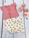 Conjunto Short Con Blusa Rayas Blush Bebe Niña Mayoral M1089