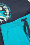 Conjunto Playera M/C Con Short De Algodon Azul De Niño -Bci Boboli M543125 / M543125
