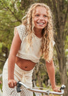 Conjunto de pantalon Con Blusa M/C Tejido Hueso Niña Junior Mayoral M6042