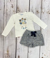 Conjunto Blusa M/L Vestir Nata-Marin Con Bermuda Niña Mayoral M4011 M4242