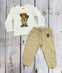 Conjunto Pantalon Felpa Con Playera M/L Oso Beige Bebe Niño Mayoral M2058