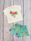 Conjunto Blusa M/C Mariposa Con Sort Estampada Azul Bebe Niña Mayoral M1087