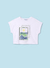 Conjunto Falda Blusa M/C Grafica Blanco Junior Niña Mayoral M6013