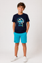 Conjunto Playera M/C Con Short De Algodon Azul De Niño -Bci Boboli M543125 / M543125