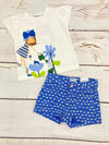 Conjunto Blusa M/C Blanco Con Short Estampado Niña Mayoral M3015