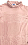 Blusa M/L Cuello Alto Lisa Con Apliques De Encaje Cuarzo Niña Mayoral M7001
