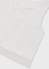 Conjunto Vestir Pantalon Con Blusa Cinta Bordada Crudo Junior Niña Mayoral M6157