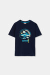 Conjunto Playera M/C Con Short De Algodon Azul De Niño -Bci Boboli M543125 / M543125