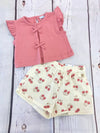 Conjunto Short Con Blusa Rayas Blush Bebe Niña Mayoral M1089