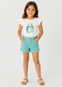 Conjunto de Shorts con Blusa M/C crudo/Lago Niña Mayoral M3002