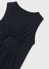Vestido Rayas Midi Negro Junior Niña Mayoral M6914