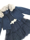 Vestido Marino Con Sueter Tejido Cuello Peluche Niña Boboli M705170