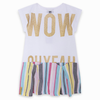 VESTIDO PUNTO RAYAS NIÑA BLANCO POWERFUL Tuctuc