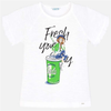 Camiseta serigrafía menta para niña Mayoral