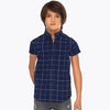 CAMISA M/C CUADROS AZUL 100% ALGODON JUNIOR MAYORAL Mayoral