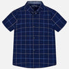 CAMISA M/C CUADROS AZUL 100% ALGODON JUNIOR MAYORAL Mayoral