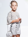 CONJUNTO BLUSA BERMUDA RAYAS GRIS NIÑA ABEL & LULA Abel y Lula