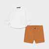 CONJ. BERMUDA CAMISA M/L MAO CARAMELO MAYORAL T6 M1251 MAYORAL