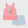 CONJUNTO BLUSA SIN MANGA SHORT 59% ALGODON NIÑA MAYORAL Mayoral