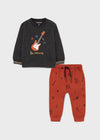 Conjunto Punto Homewear "Guitar" Gris-Naranja Bebe Niño Mayoral M2610 MAYORAL