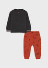 Conjunto Punto Homewear "Guitar" Gris-Naranja Bebe Niño Mayoral M2610 MAYORAL
