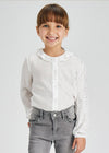 Blusa Vestir Corazones Estrellas Beige Plata Niña Mayoral M4172 MAYORAL