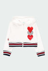 SUDADERA CORTA FELPA CIERRE CON GORRO CORAZON NIÑA BOBOLI Boboli