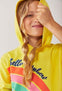 SUDADERA FELPA CON GORRO AMARILLA NIÑA BOBOLI