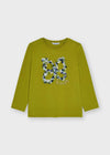 BLUSA M/L SERIGRAFIA OLIVA NIÑA MAYORAL M4013 MAYORAL