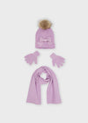 CONJUNTO GORRO BUFANDA STRASS LILA MAYORAL M10155 MAYORAL