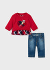 CONJUNTO PANTALON LARGO SUDADERA ROJO BEBE MAYORAL T2-4 M2507 MAYORAL