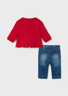 CONJUNTO PANTALON LARGO SUDADERA ROJO BEBE MAYORAL T2-4 M2507 MAYORAL