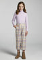 Pantalon Al Tobillo Cropped Vanguardia Cuadros Lila Niña Junior Mayoral M7564