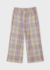 Pantalon Al Tobillo Cropped Vanguardia Cuadros Lila Niña Junior Mayoral M7564 MAYORAL