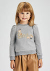 Sudadera Letras Lentejuela Acero Niña Vig Mayoral M4429 MAYORAL