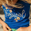 Blusa Punto Tropical Azul Rey Niña Boboli Boboli