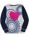 Blusa M/L Corazon Niña Desigual Desigual