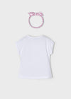 Blusa M/C Diadema Blanco Malva Niña Mayoral M3040 MAYORAL