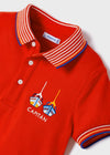 Polo M/C Bordado Stretch Rojo Niño Mayoral M3105 MAYORAL