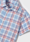 Camisa M/C Cuadros Lino Azul Niño Mayoral M3115 MAYORAL