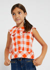 Blusa Cuadros Naranja Junior Niña Mayoral M6125 MAYORAL