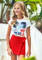 Conjunto Short Algodon Rojo Junior Niña Mayoral M6232