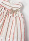 Vestido Rayas Lino Beige Bebe Niña Mayoral M1865 MAYORAL