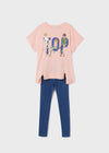 Conjunto Leggings Mezclilla Algodon Rosa Pastel Junior Niña Mayoral M6742 MAYORAL