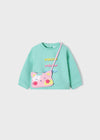 Sudadera Bolso Gato Aguamarina Bebe Niña Mayoral M1492 MAYORAL