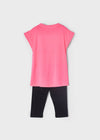 Conjunto Leggings Corto Negro Blusa M/C Neon Niña Mayoral M3764 MAYORAL