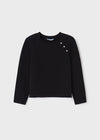 Sudadera Botones Ecofriends Negro Junior Niña Mayoral M6417 MAYORAL